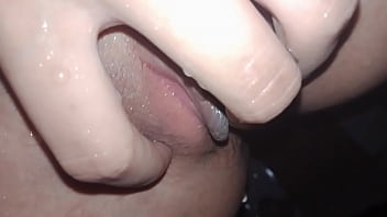 hairy girl rubbing her pussy on bf penis
