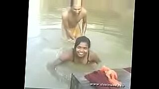 young south indian half saree boobs press