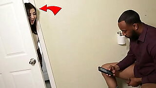 blonde girl wakes up to black burglar eating her pussy